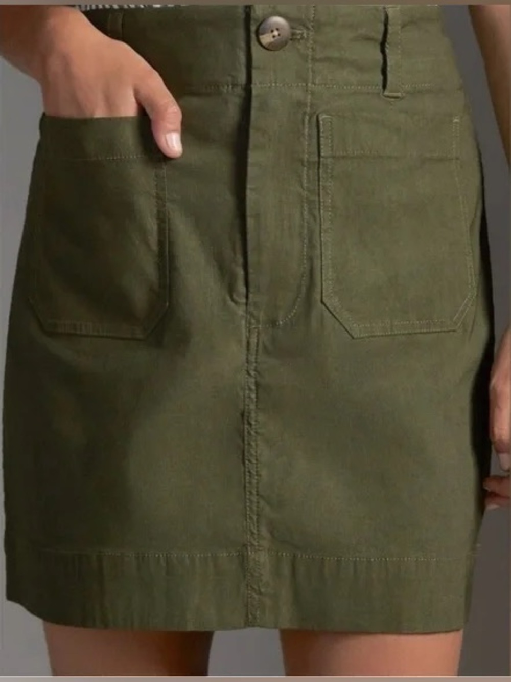 Anthropologie Colette Skirt Maeve Mini Edition Olive Green Utility Casual. 22 - Picture 3 of 8